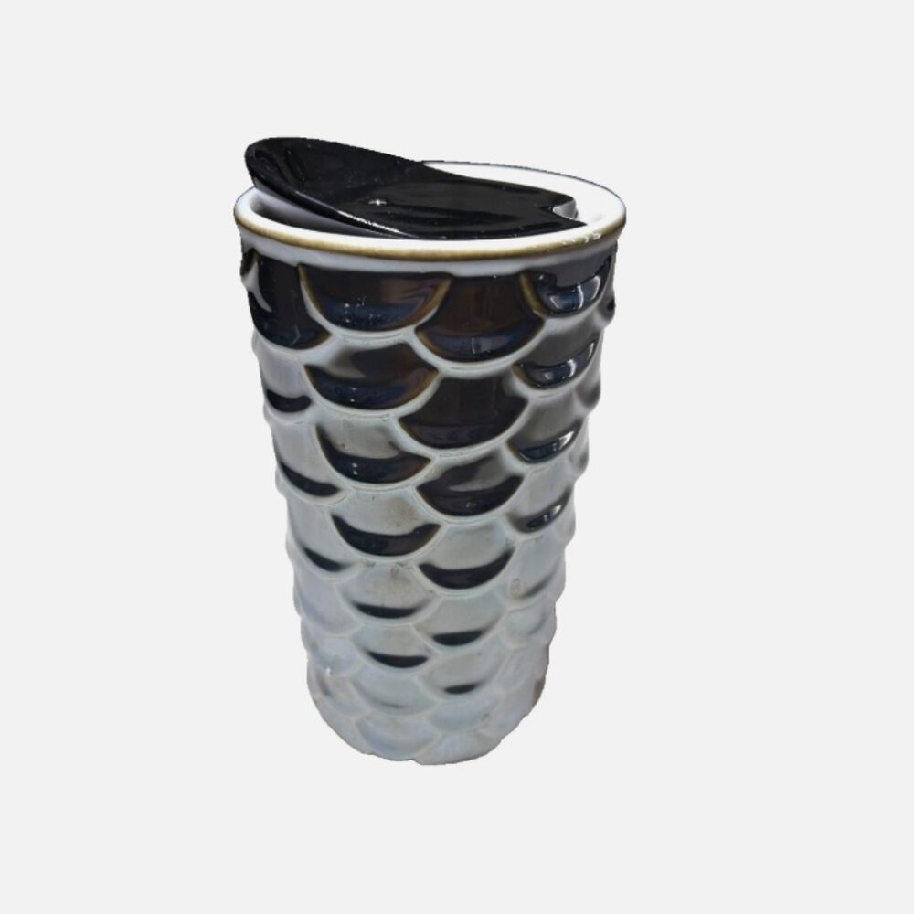 Starbuck Travel Mug, Pewter Fishtail Ceramic